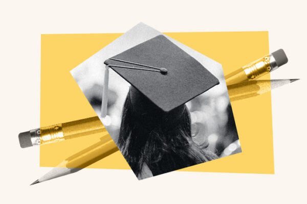 Decorate collage with student and pencils.