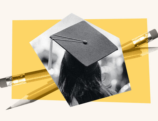 Decorate collage with student and pencils.