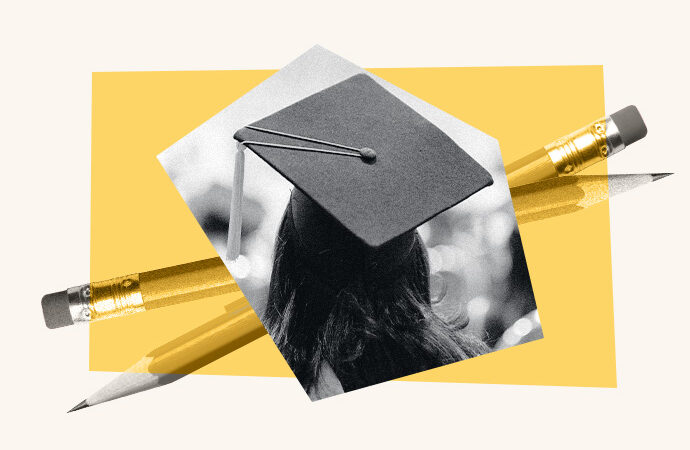 Decorate collage with student and pencils.