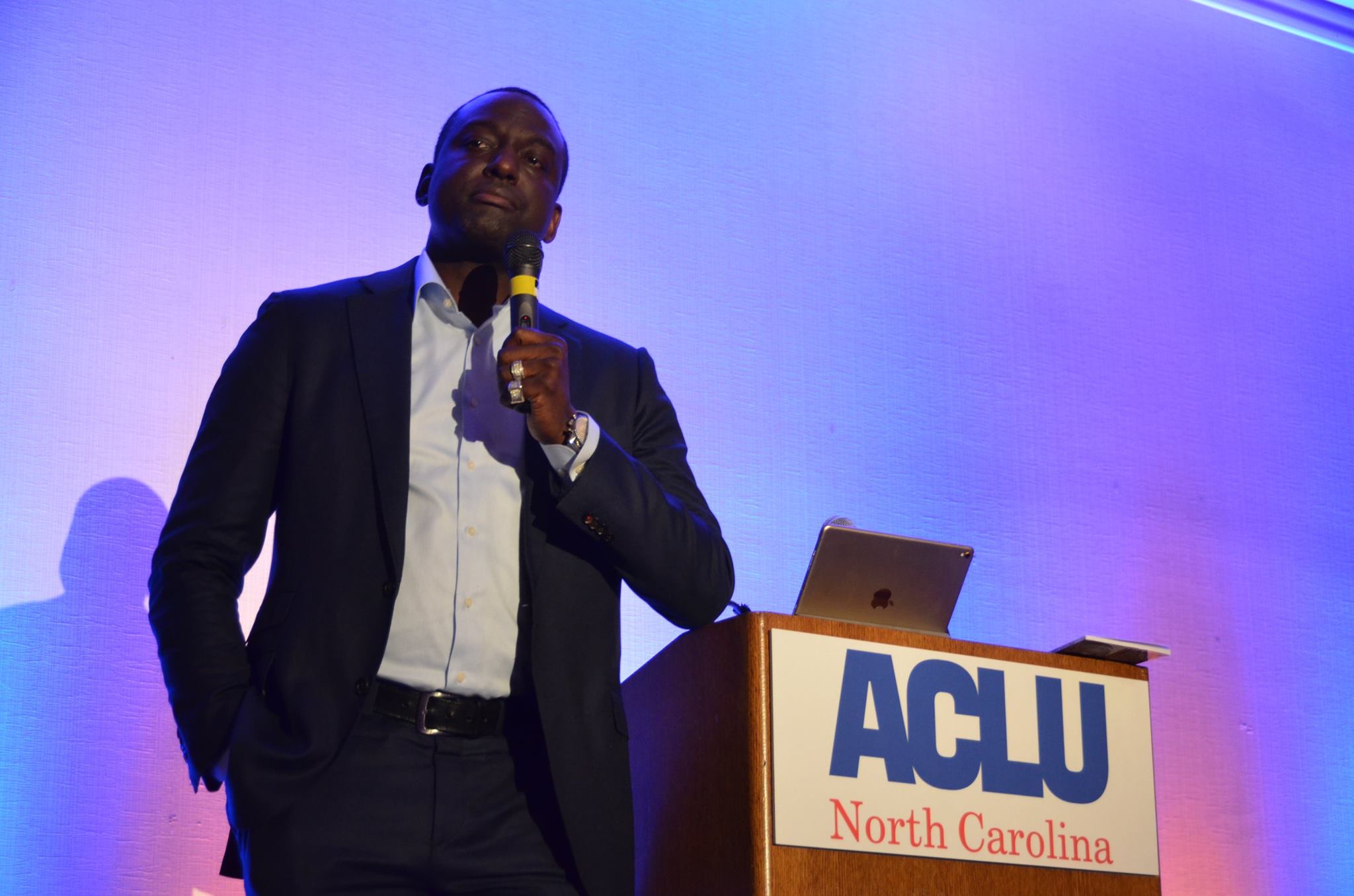 Yusef Salaam giving the keynote address