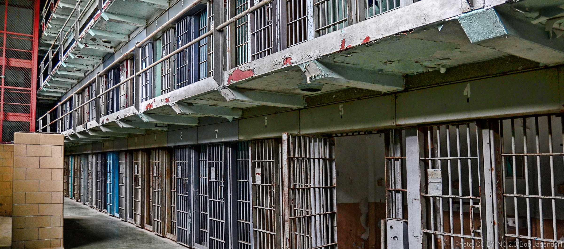 Cages in a prison