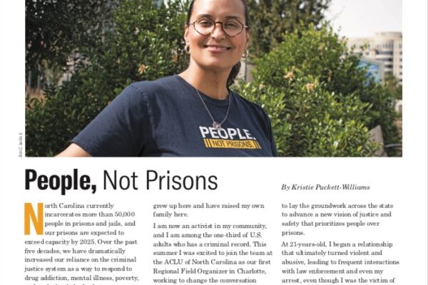 "Liberty," ACLU-NC's fall 2018 newsletter featuring the cover story, "People, Not Prisons."