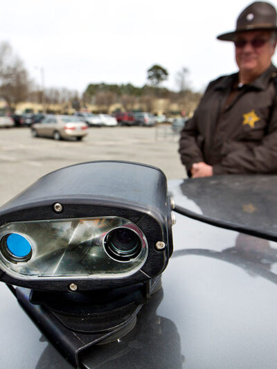 Licence on a police car