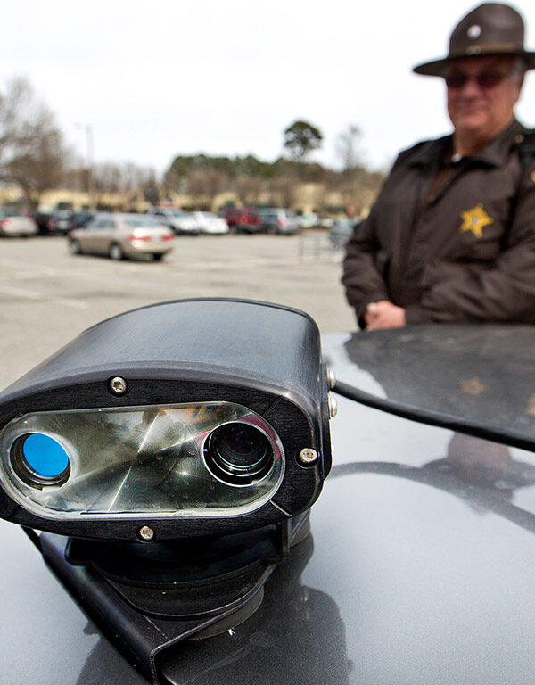 Licence on a police car