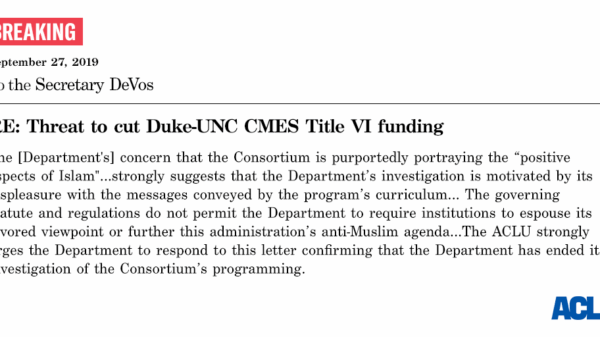 ACLU of North Carolina Demand Letter