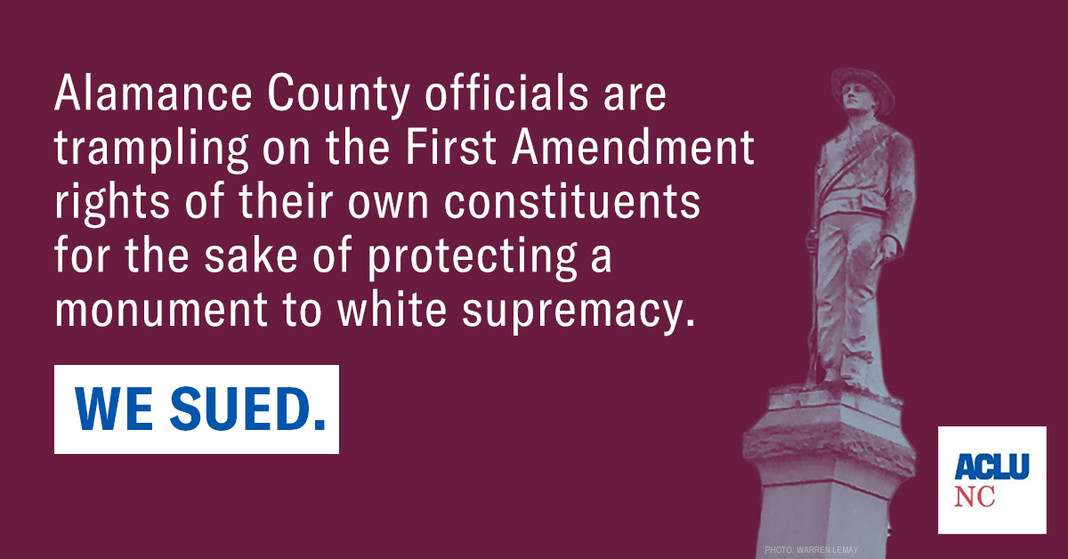 ACLU Challenges City Order Suppressing Confederate Monument Protests ...