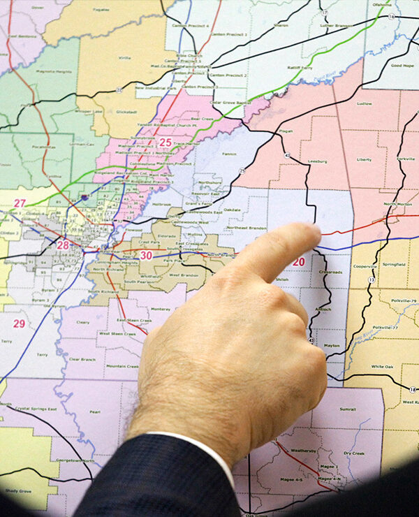 Lawmakers review changes in Senate districts on the oversized map