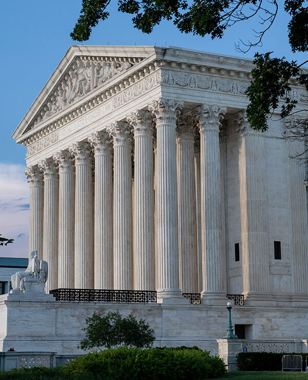 Side profile of the Supreme Court in Washington, DC