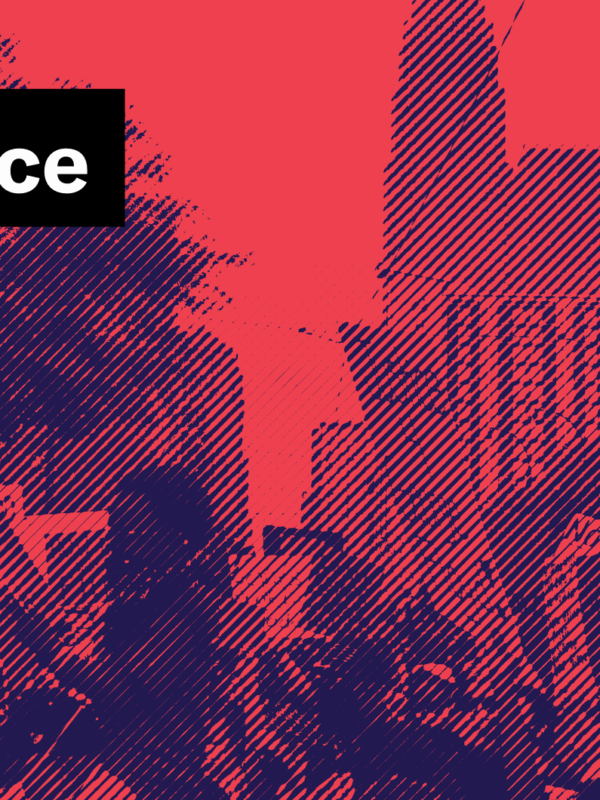 Background: Black Lives Matter protest photo, Text: Racial Justice, ACLU North Carolina