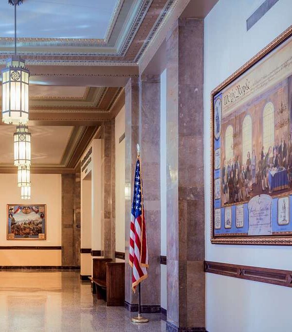 Hallway of the L. Richardson Preyer building in Greensboro, NC