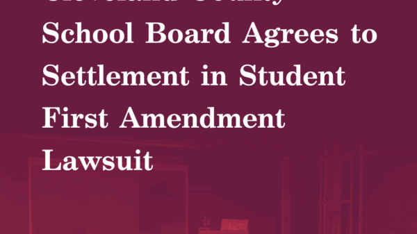 Cleveland county school board agrees to settlement in student first amendment lawsuit