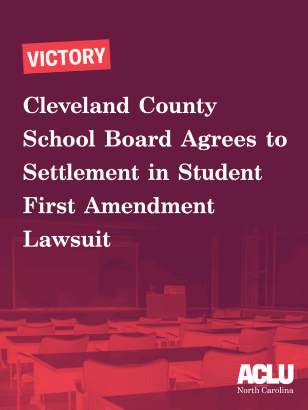 Cleveland county school board agrees to settlement in student first amendment lawsuit