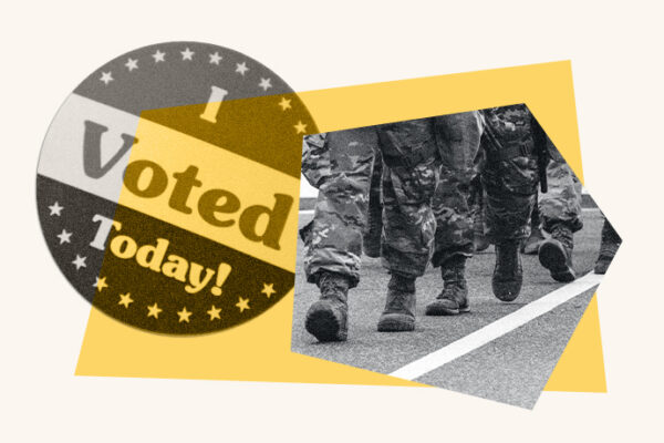I voted sticker and boots of military.