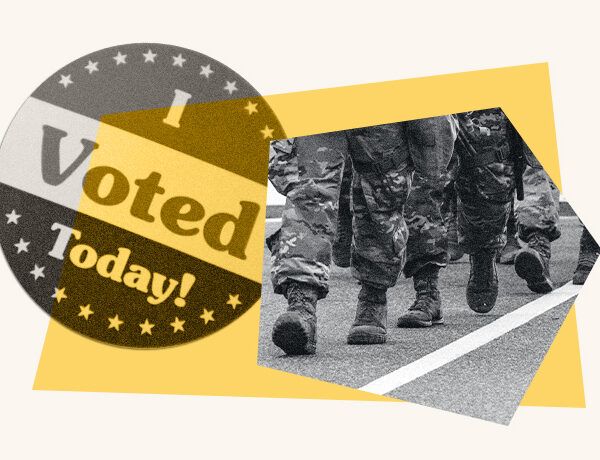 I voted sticker and boots of military.