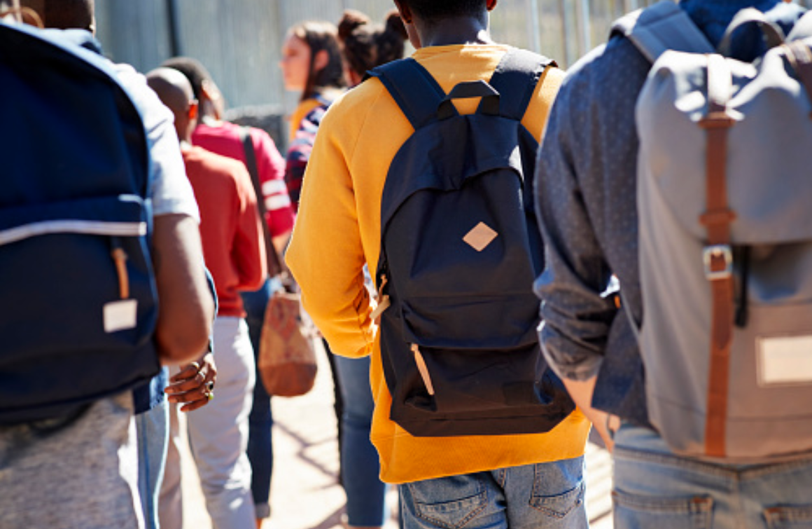 Students with backpacks Students with backpacks