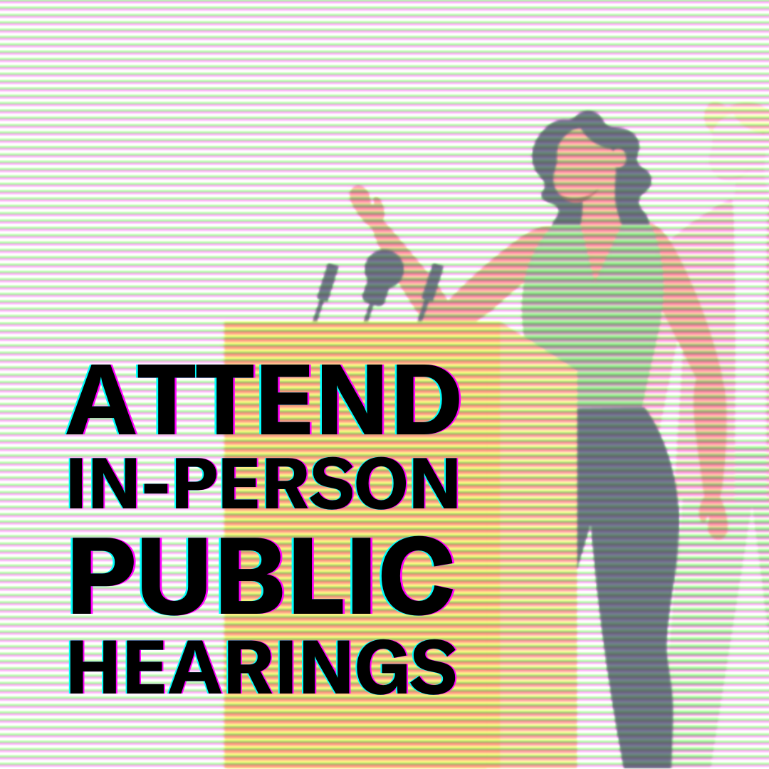 Image: Attend in-person public hearings