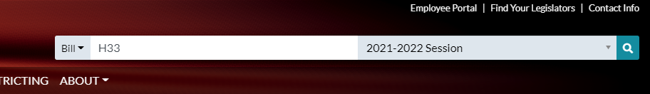 Legislative Search Bar
