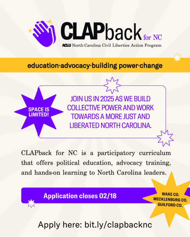 CLAPback for NC graphic