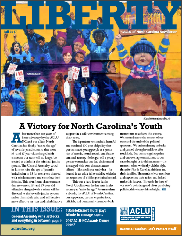 aclu, north carolina, newsletter