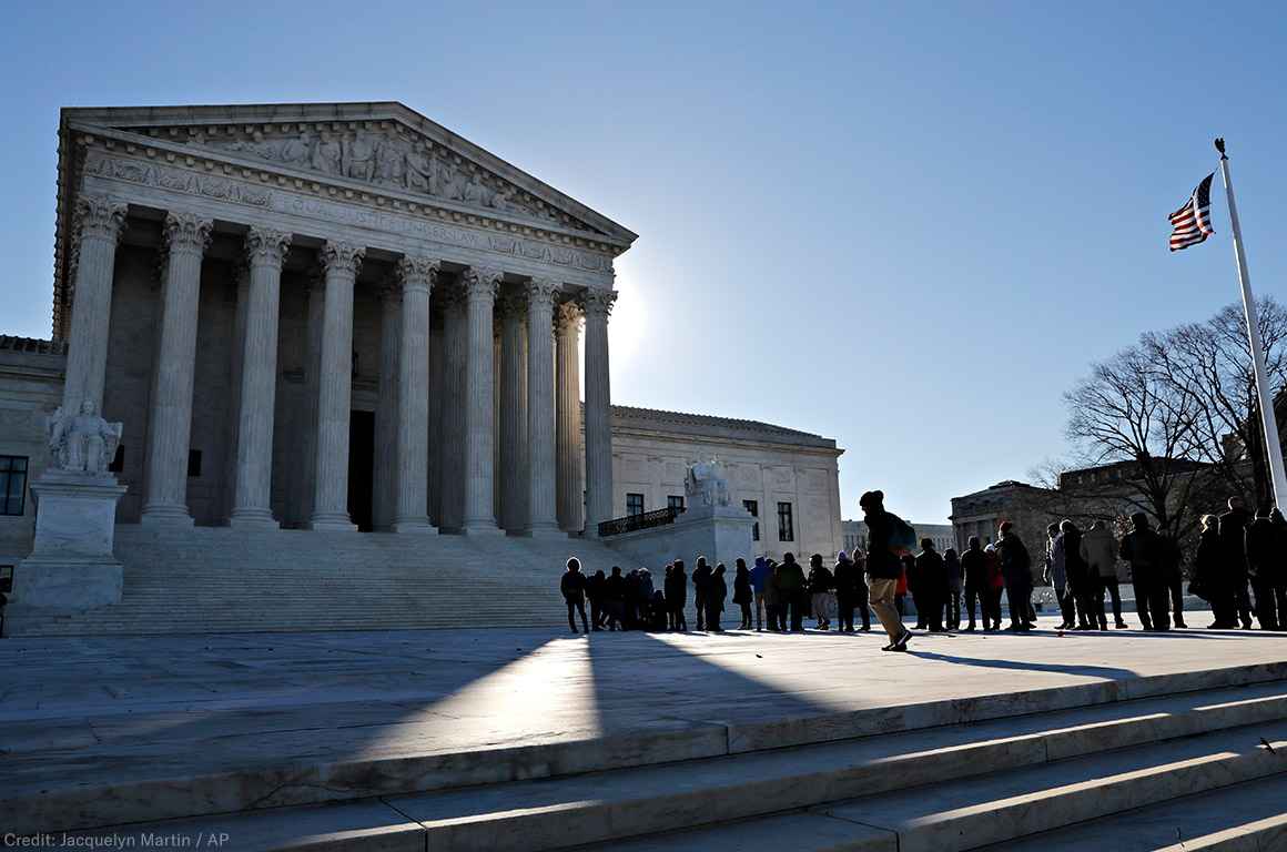 Line outside Supreme Court