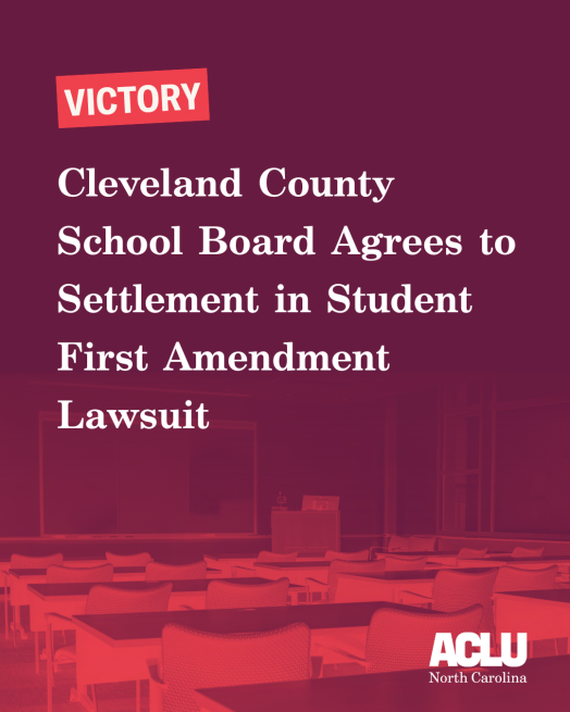 Cleveland county school board agrees to settlement in student first amendment lawsuit