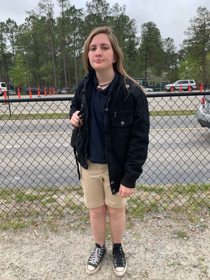 One of the students represented wearing shorts after dress code change. Bellainshorts