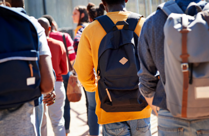 Students with backpacks