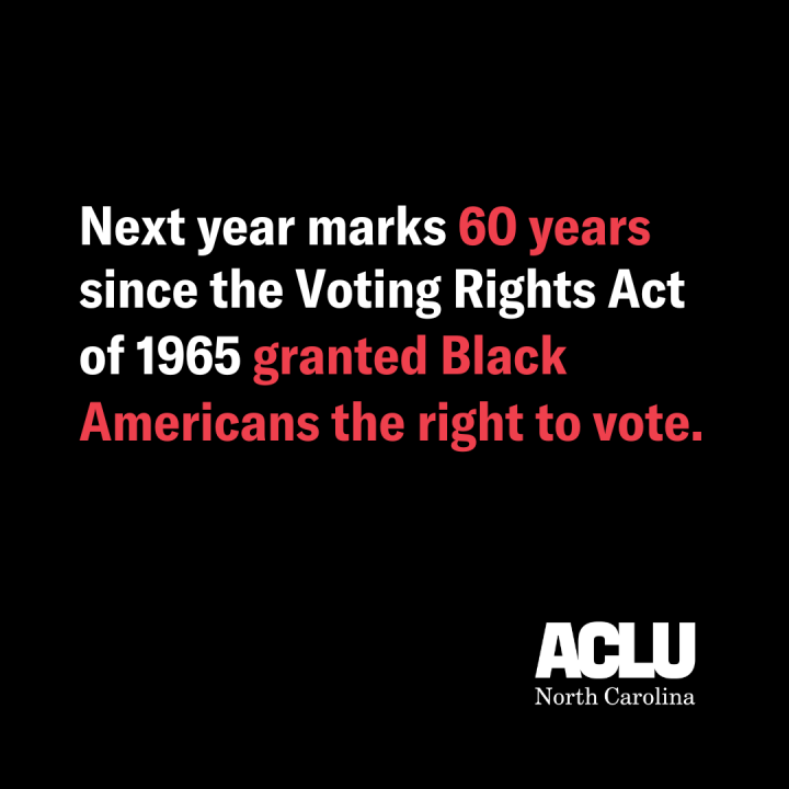Next year marks 60 years since the Voting Rights Act of 1965 granted Black Americans the right to vote.