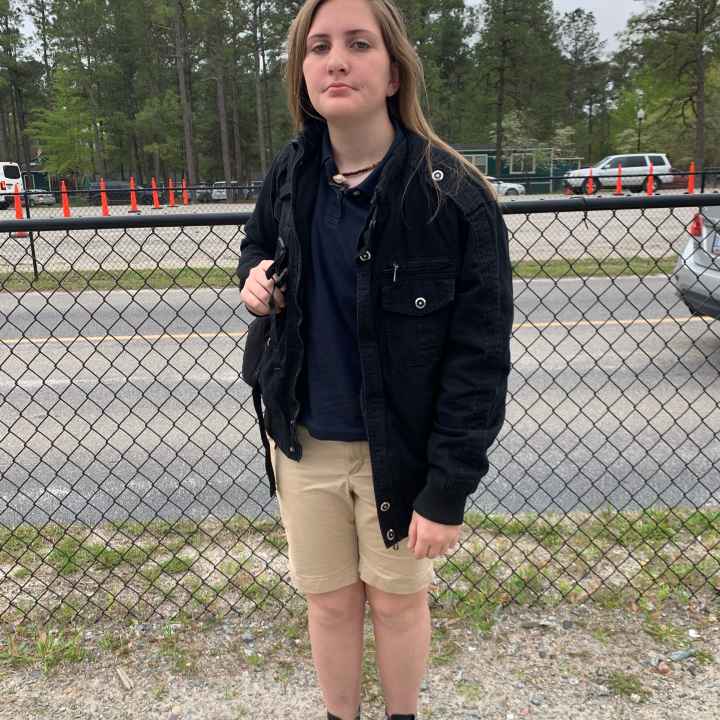 One of the students represented wearing shorts after dress code change. Bellainshorts