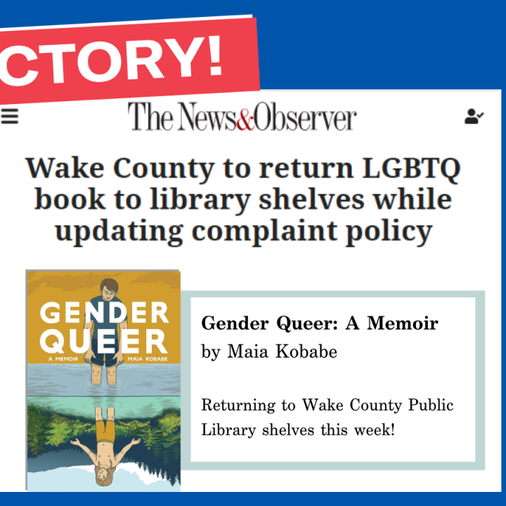 Gender Queer returning to Wake County library shelves.